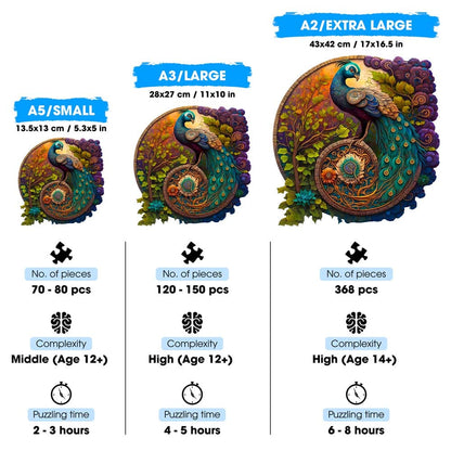 Animal Jigsaw Puzzle > Wooden Jigsaw Puzzle > Jigsaw Puzzle Peacock Yin Yang - Jigsaw Puzzle