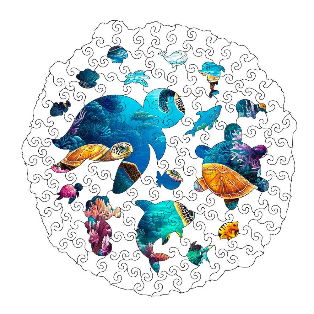 Animal Jigsaw Puzzle > Wooden Jigsaw Puzzle > Jigsaw Puzzle Vibrant Underwater Sealife - Jigsaw Puzzle