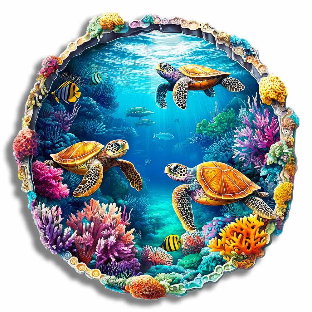 Animal Jigsaw Puzzle > Wooden Jigsaw Puzzle > Jigsaw Puzzle Vibrant Underwater Sealife - Jigsaw Puzzle